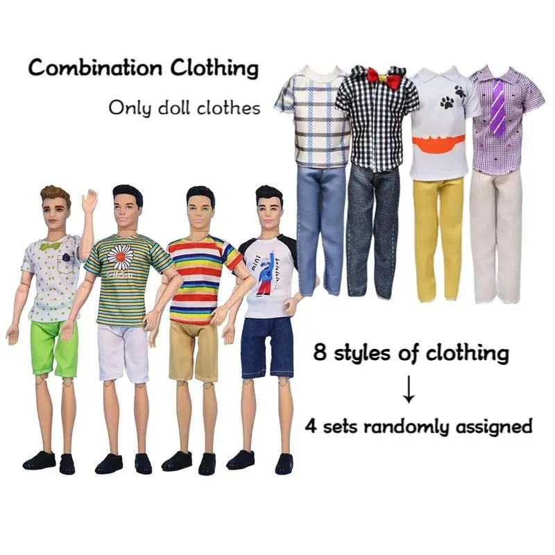 Ken Doll Clothes 48 Items / Lot 12 Inch Dolls Accessories Male Outfit Wear Man Shoes For 32cm Dolls Best Birthday Gifts