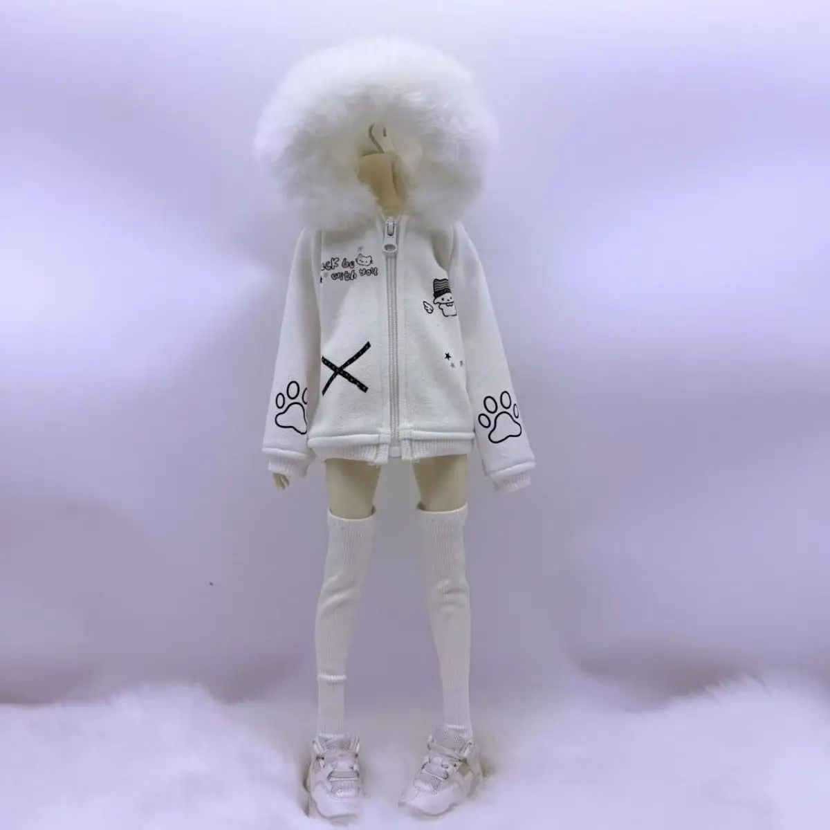 1/4 1/6 Doll's Clothes Suit for 45/30cm Bjd Doll Coat+Socks,Sweatshirts with Hood Dress Up Toys Gift Doll Accessories, No Doll