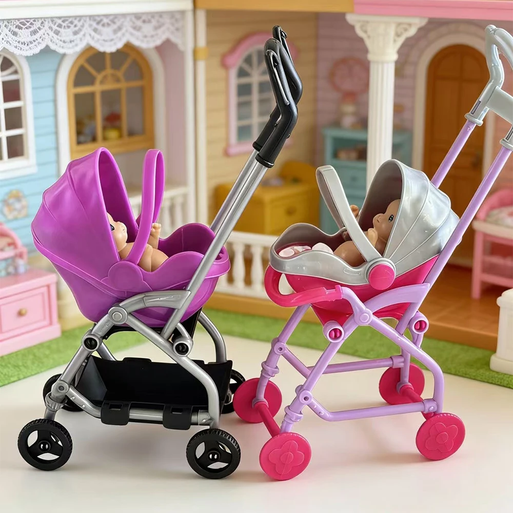 16-Piece Detachable Dollhouse Set with 2 Mini Dolls 7-Piece Dining Accessories 5-Piece Bath Accessories Ideal DIY Pretend Gift