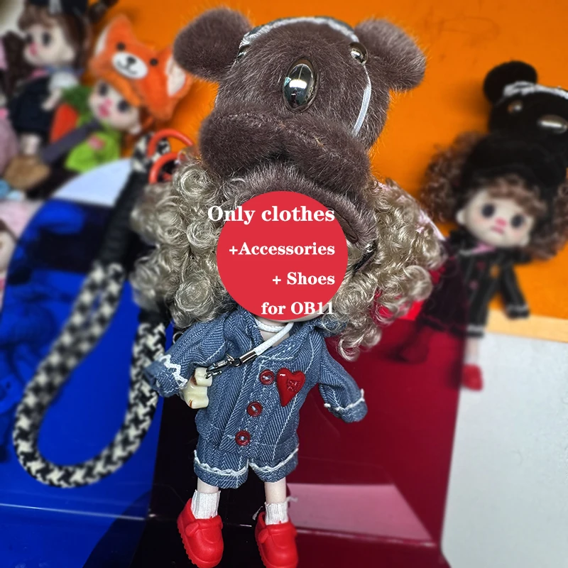 ob11 clothes obitsu 11 clothing Doll Mini Cute Dress Suit Set BJD Clothes for 1/12 Dolls Kids Handmade DIY Gift Toy Accessories