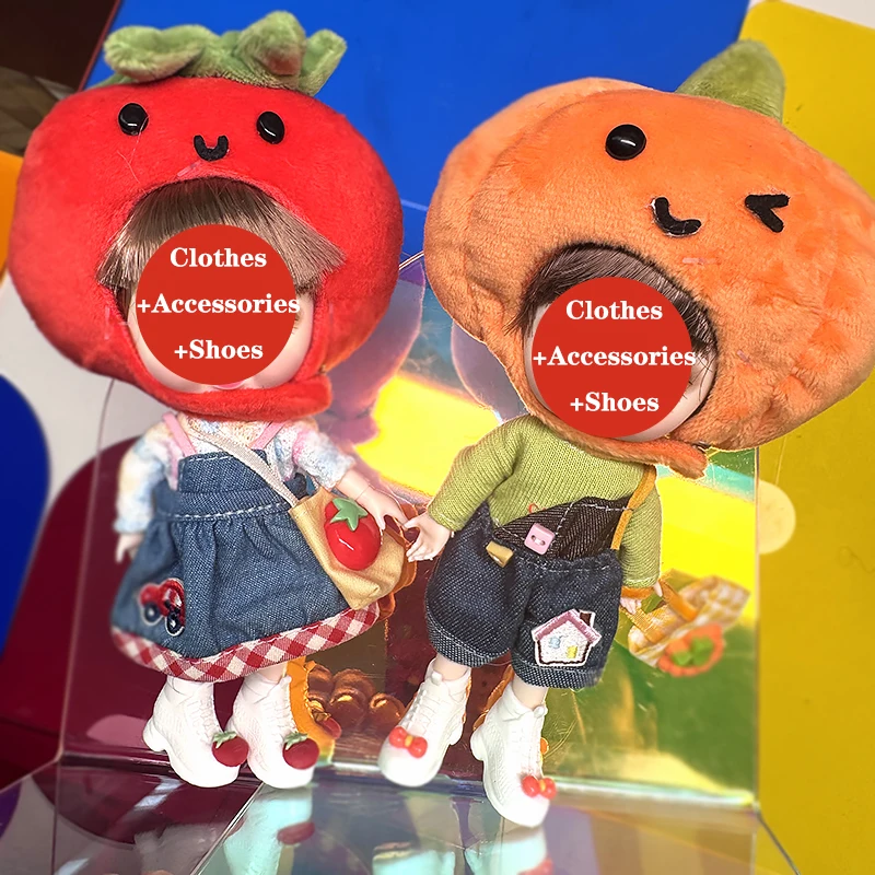 ob11 clothes obitsu 11 clothing Doll Mini Cute Dress Suit Set BJD Clothes for 1/12 Dolls Kids Handmade DIY Gift Toy Accessories