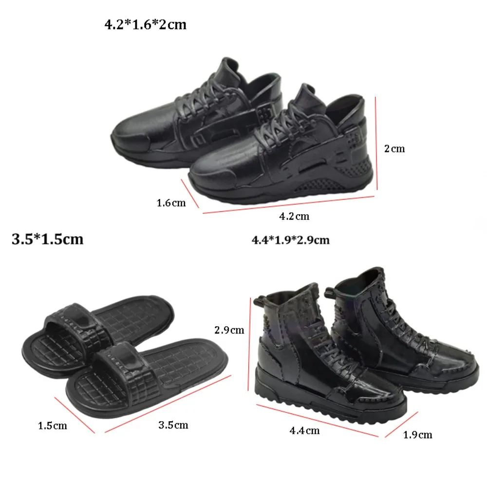 1Pair New Fashion 1/6 Shoes Plastic Multistyles Male Boots Shoes Clothes Accessories Fit Foot Length 2cm Dolls