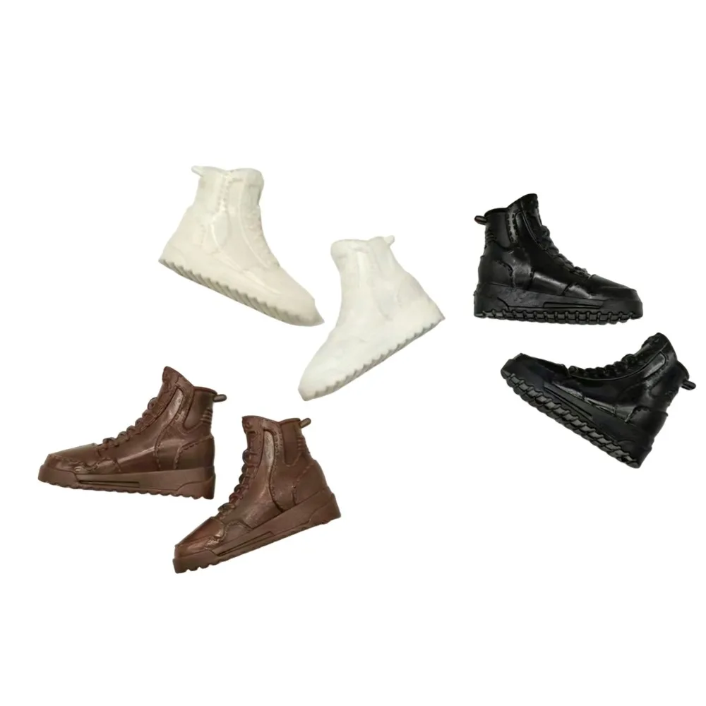 1Pair New Fashion 1/6 Shoes Plastic Multistyles Male Boots Shoes Clothes Accessories Fit Foot Length 2cm Dolls