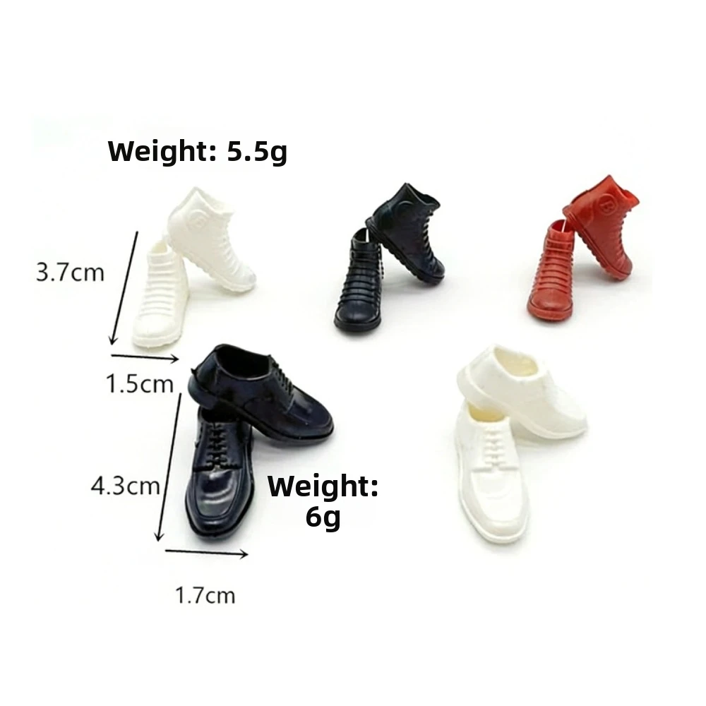 1Pair New Fashion 1/6 Shoes Plastic Multistyles Male Boots Shoes Clothes Accessories Fit Foot Length 2cm Dolls