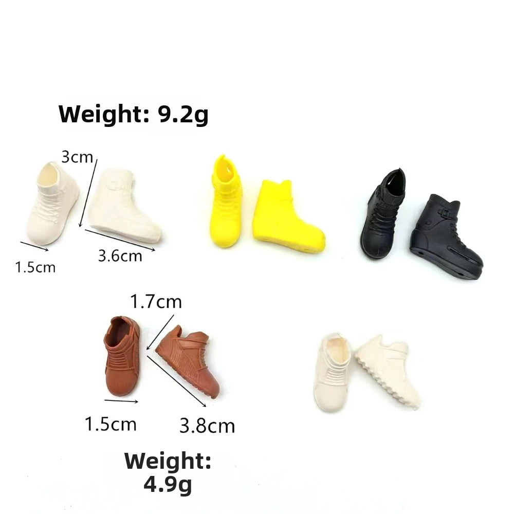 1Pair New Fashion 1/6 Shoes Plastic Multistyles Male Boots Shoes Clothes Accessories Fit Foot Length 2cm Dolls