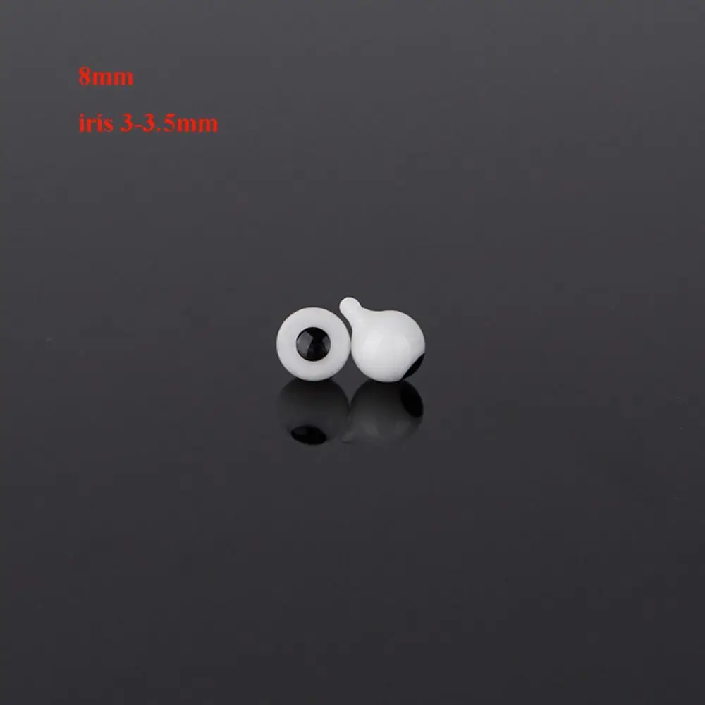 4mm 6mm 8mm 10mm Glass Eyes Eyeball Handle Style Black DIY Making Crafts Accessories Black Pearl Eyes For BJD /for OB11 Dolls
