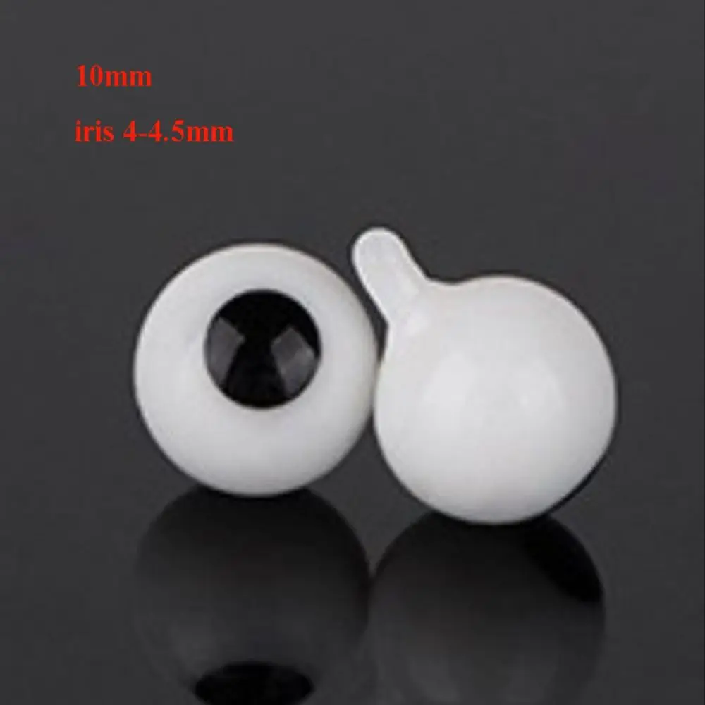 4mm 6mm 8mm 10mm Glass Eyes Eyeball Handle Style Black DIY Making Crafts Accessories Black Pearl Eyes For BJD /for OB11 Dolls