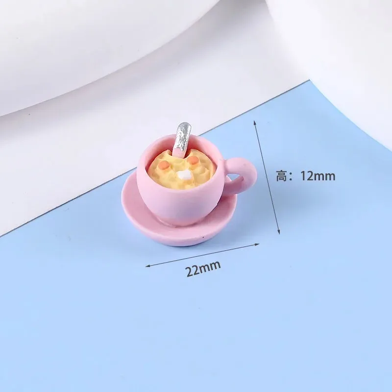 1:12 Scale Dollhouse Miniature Food 10Pcs Resin Breakfast Bread Cake Coffee Accessories