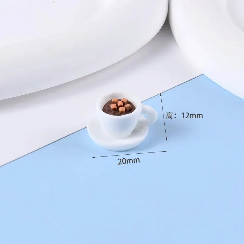 1:12 Scale Dollhouse Miniature Food 10Pcs Resin Breakfast Bread Cake Coffee Accessories