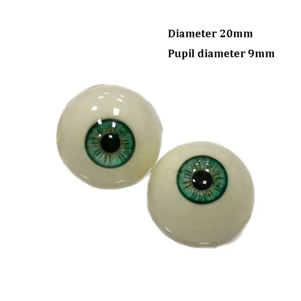 1pair 20mm Acrylic Fake Eyes Eyeballs with 3 Dimensional Fitting Eye 10 Styles Silicone Doll Simulation Eyeballs