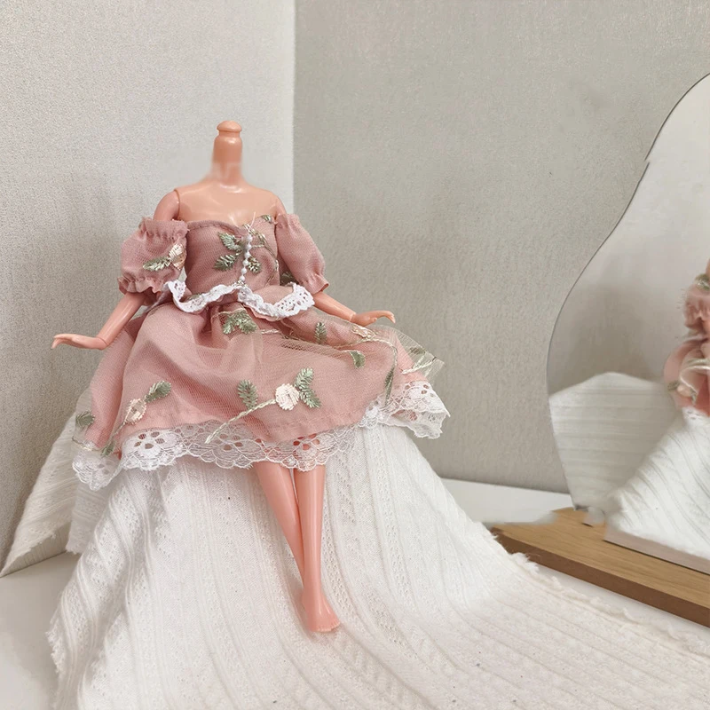 Fashion Doll Dress Clothes 30cm Doll Princess Dress Vintage Lace Group Elegant Dress Set For 1/6 BB FR Doll Toys Accessories