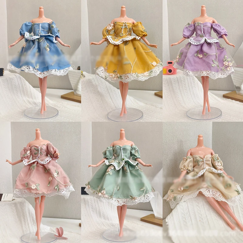 Fashion Doll Dress Clothes 30cm Doll Princess Dress Vintage Lace Group Elegant Dress Set For 1/6 BB FR Doll Toys Accessories