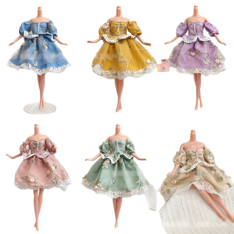Fashion Doll Dress Clothes 30cm Doll Princess Dress Vintage Lace Group Elegant Dress Set For 1/6 BB FR Doll Toys Accessories