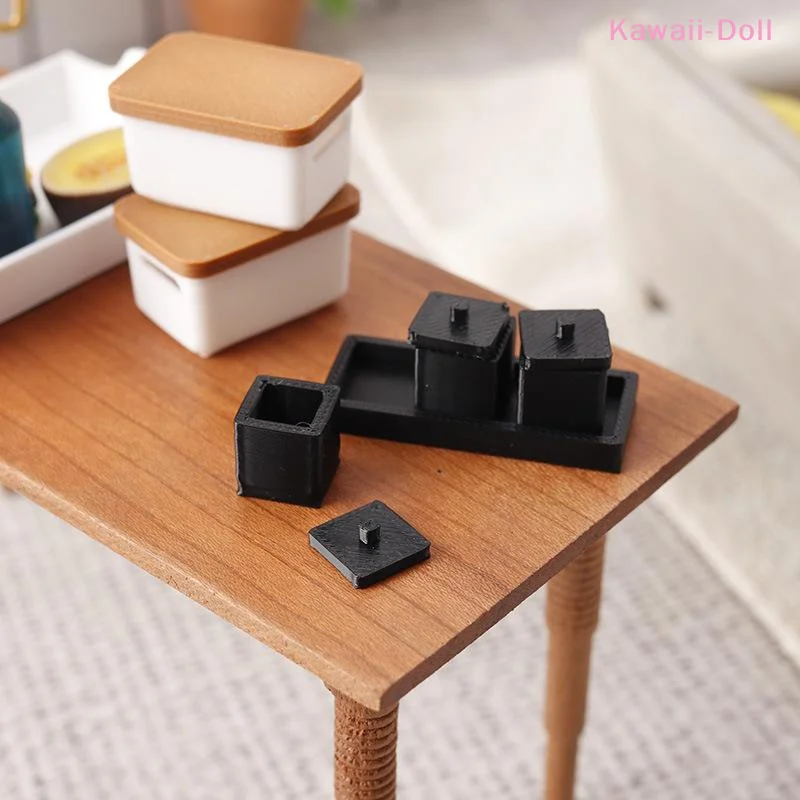 1/12 Dollhouse Mini Seasoning Jar Model Dollhouse Kitchen Decoration Toys Dolls House Micro Scene Accessories Pretend Play Toys