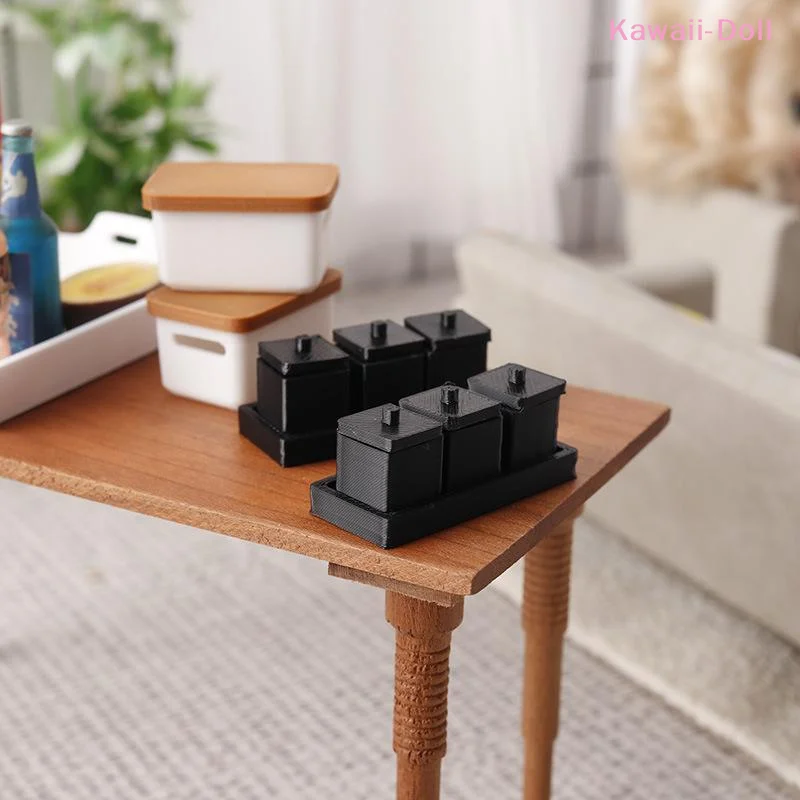 1/12 Dollhouse Mini Seasoning Jar Model Dollhouse Kitchen Decoration Toys Dolls House Micro Scene Accessories Pretend Play Toys