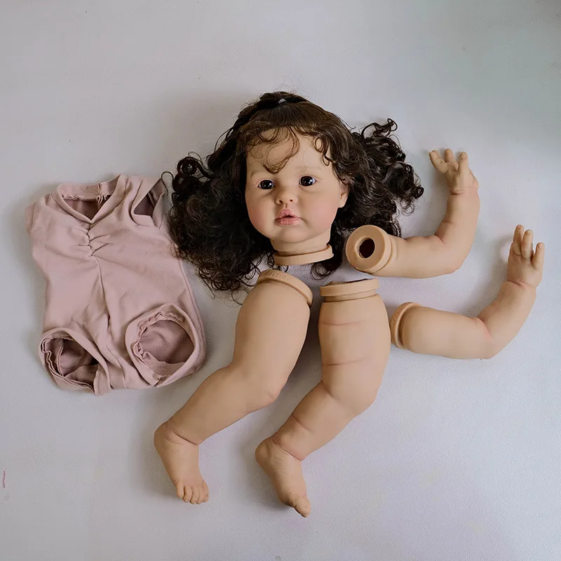22Inch Already Painted Kits/Unpainted Kit Reborn Ellie Doll Kit Soft Touch Fresh Color DIY Doll Parts With Cloth Body