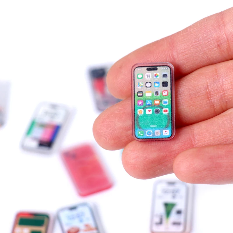 5Pcs 1:12 Dollhouse Miniature Mobile Phone Simulation Smartphone Model Kids Pretend Play Toys Doll House AccessoriesHot
