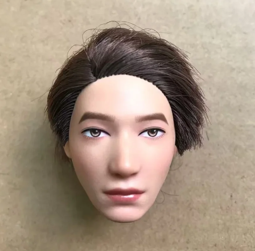 YUNYI 1/6 Male Doll Bald Head Super White Beige Brown Skin Doll Parts for DIY Makeup Practice Collectible Figure Accessories