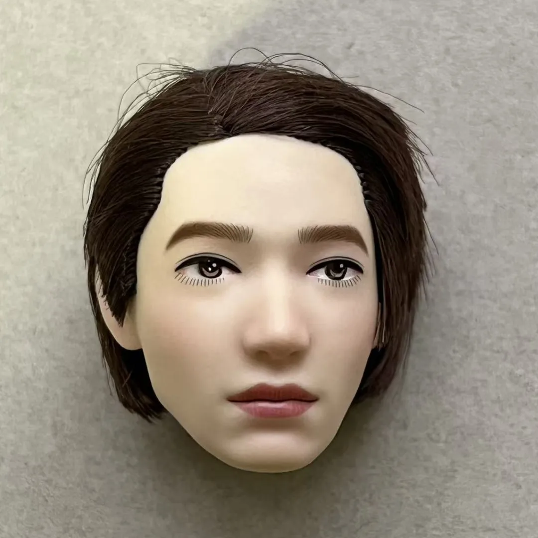 YUNYI 1/6 Male Doll Bald Head Super White Beige Brown Skin Doll Parts for DIY Makeup Practice Collectible Figure Accessories