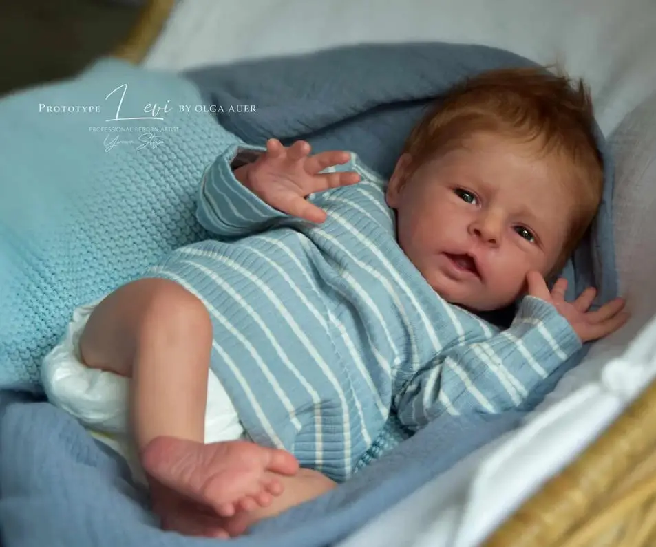 NPK 19Inch Unfinished Unpainted Reborn Doll Levi Fresh Color Soft Touch with Cloth Body