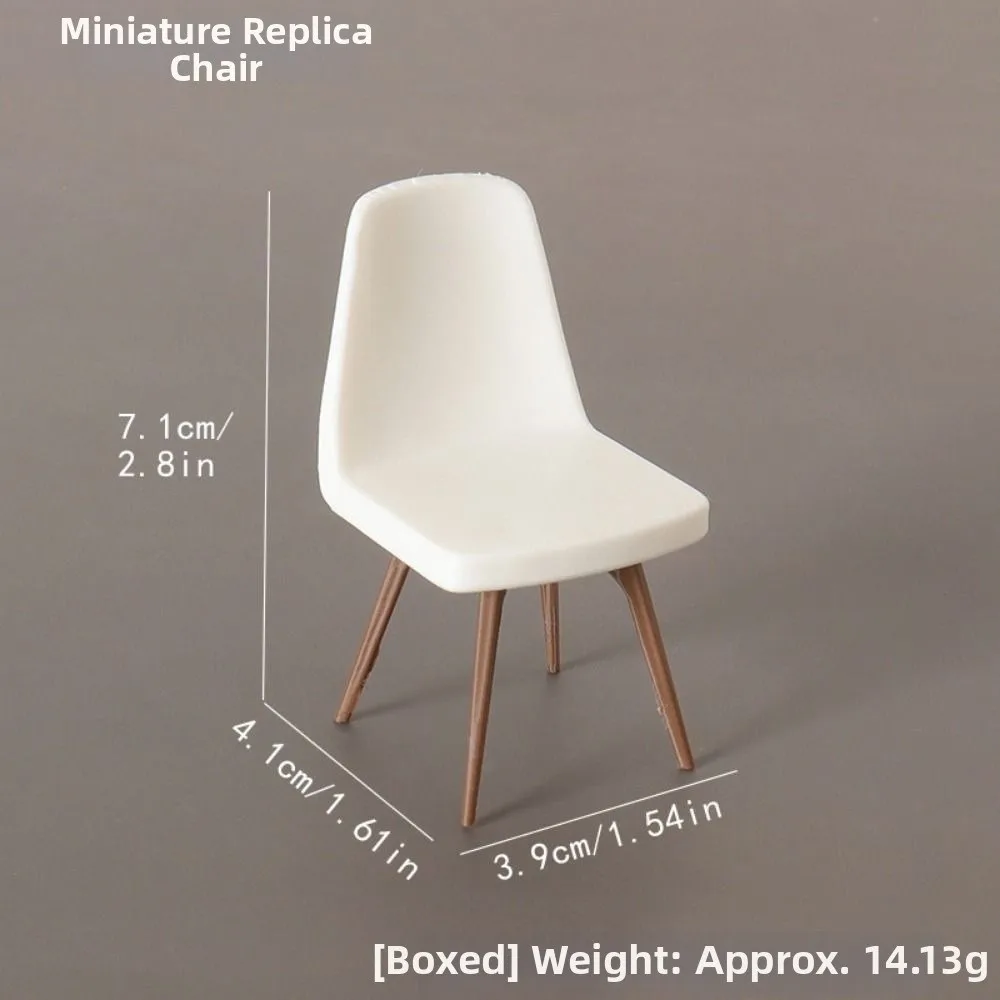 Mini 1/12 Dollhouse Miniature Chair Multistyles Modern Simple Wood Coffee Dining Table Chairs House Decoration