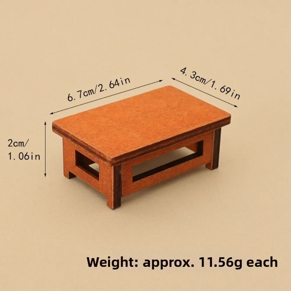 Mini 1/12 Dollhouse Miniature Chair Multistyles Modern Simple Wood Coffee Dining Table Chairs House Decoration