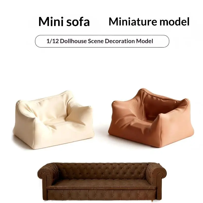 Miniature Sofa Model 1/12 Dollhouse Furniture Lazy Sofa Ornament Dollhouse Decor Accessories Micro Scene Photography Props