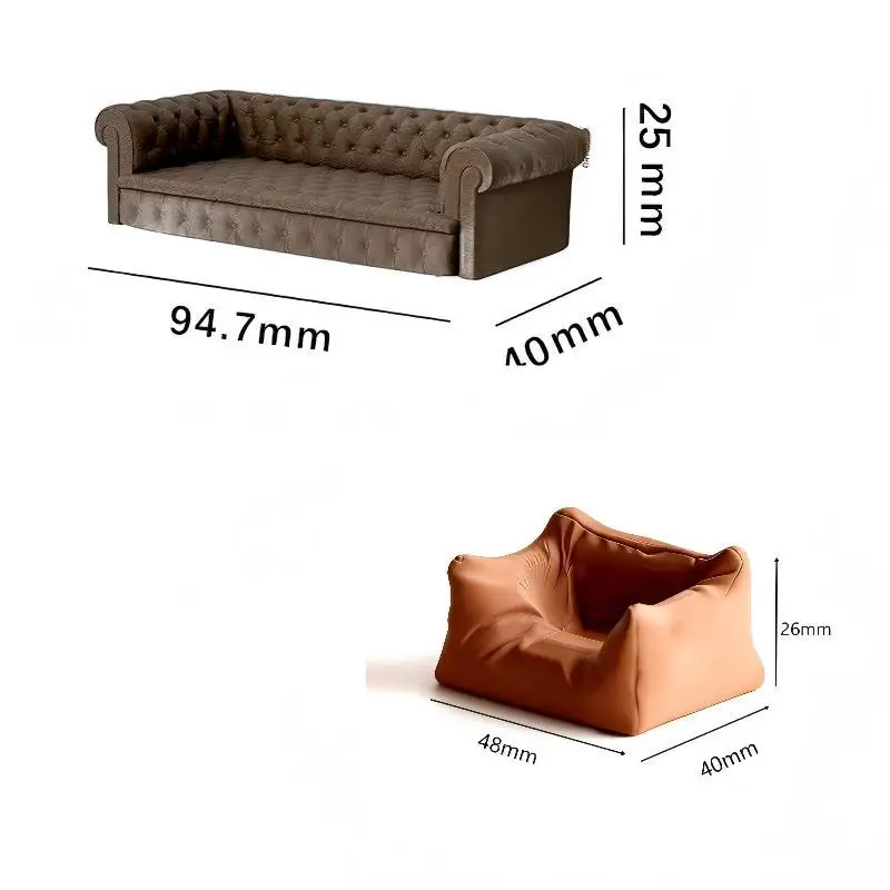 Miniature Sofa Model 1/12 Dollhouse Furniture Lazy Sofa Ornament Dollhouse Decor Accessories Micro Scene Photography Props