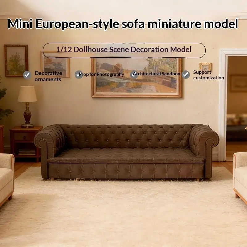 Miniature Sofa Model 1/12 Dollhouse Furniture Lazy Sofa Ornament Dollhouse Decor Accessories Micro Scene Photography Props
