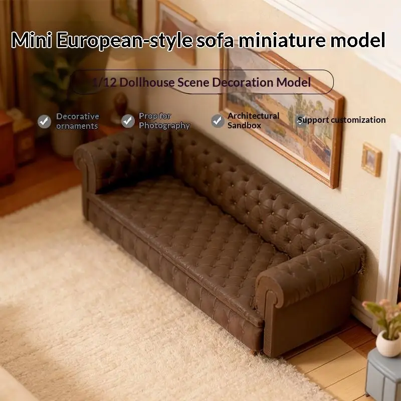 Miniature Sofa Model 1/12 Dollhouse Furniture Lazy Sofa Ornament Dollhouse Decor Accessories Micro Scene Photography Props