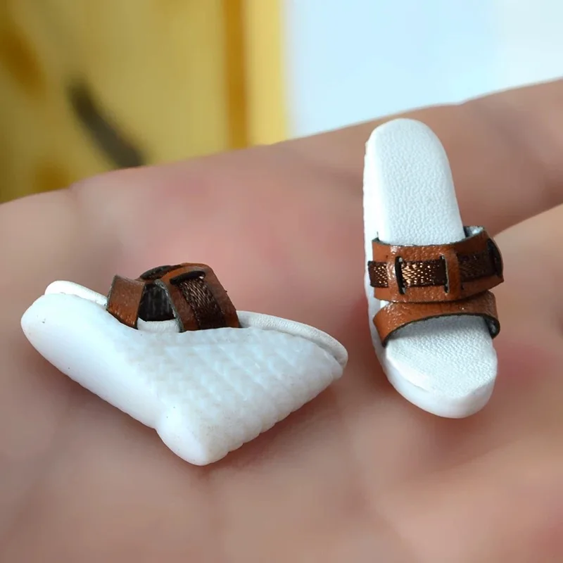 Doll Shoes Parts 1/6 Supermodel Doll Simple Fashion Leather Wedge Heels High Heels For Royalty FR2 Nu.face Babi Xianxian