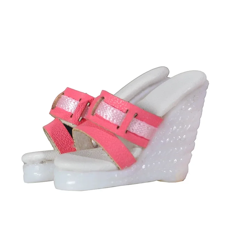 Doll Shoes Parts 1/6 Supermodel Doll Simple Fashion Leather Wedge Heels High Heels For Royalty FR2 Nu.face Babi Xianxian