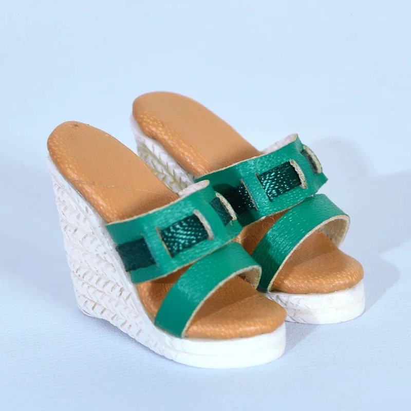 Doll Shoes Parts 1/6 Supermodel Doll Simple Fashion Leather Wedge Heels High Heels For Royalty FR2 Nu.face Babi Xianxian