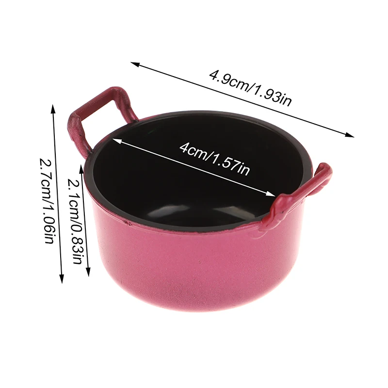 **1/12 Dollhouse Simulation Soup Pot Model Dollhouse Miniature Kitchen Cooking Pot Saucepan Decoration Dolls House Accessories