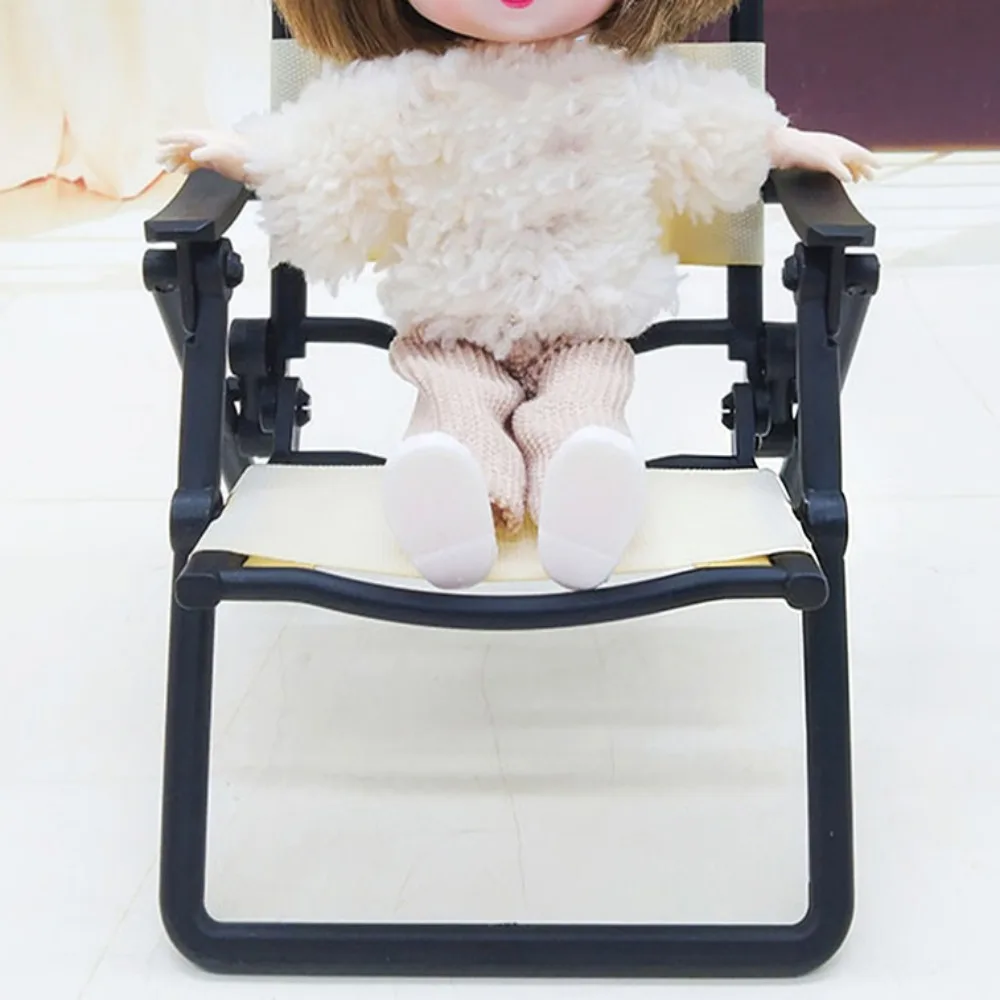 Mini Dollhouse Leisure Folding Chair 5 Colors 10.3*11*13cm Furniture Model Accessories Outdoor Camping Leisure Chair