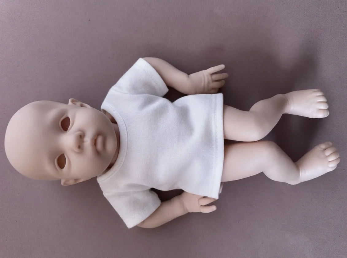 NPK 17inch Reborn Baby Doll Kit Mikki - Unfinished Unpainted Unassembled Doll Parts with Fresh Color Cloth Body for Artists