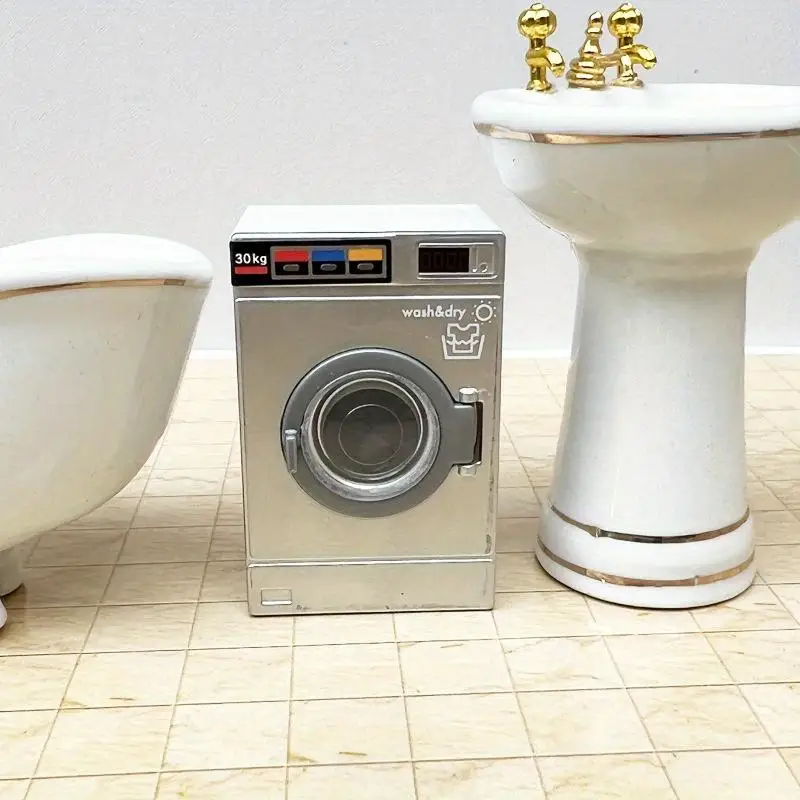 Ideal 1:12 Scale Miniature Washing Machine Drum Toy for Realistic Dollhouse Decor