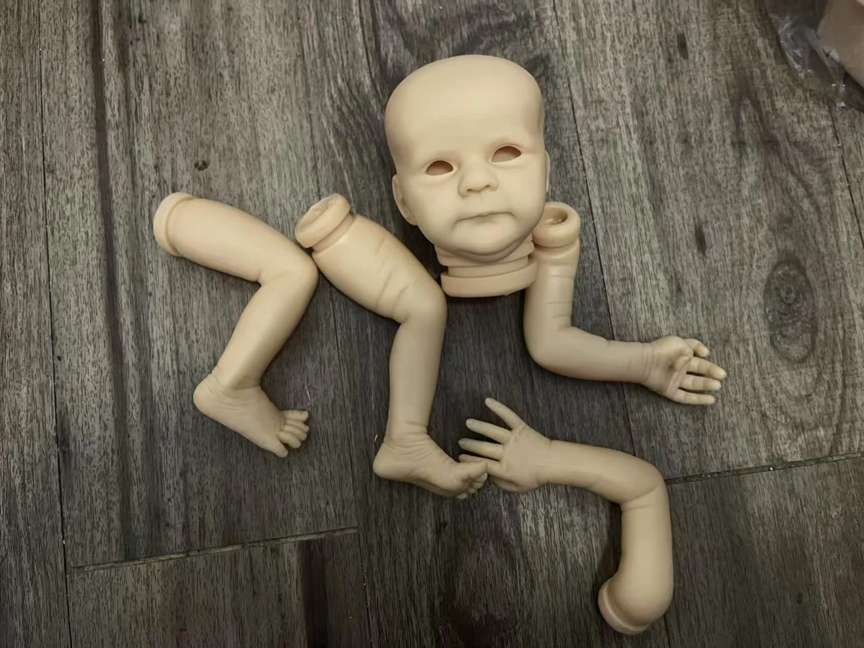 NPK 18'' Unfinished Unpaited DIY Parts Reborn Ayla Handmade High Quality Fresh Color Newborn Size with Cloth Body and Eye