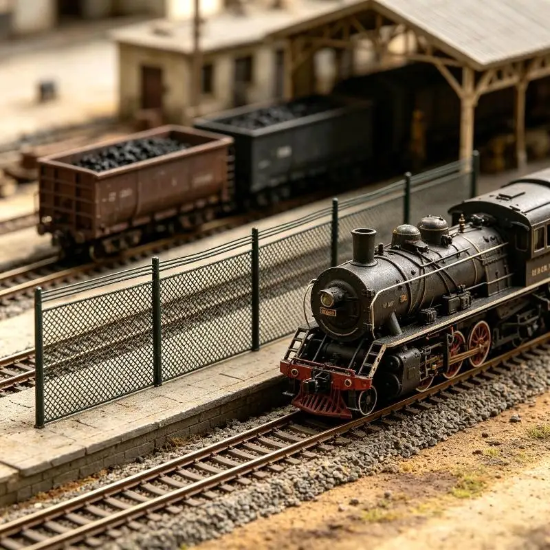 Miniature Fence Model 10Pcs Barriers Net for DIY Diorama Train Layout Realistic Railway Decoration Accessories