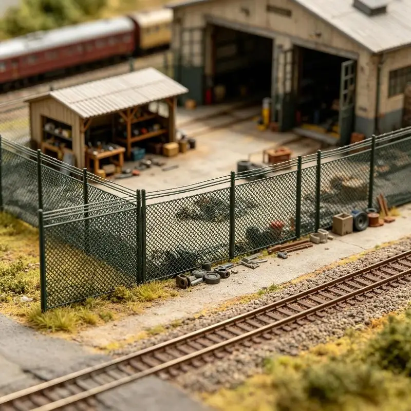Miniature Fence Model 10Pcs Barriers Net for DIY Diorama Train Layout Realistic Railway Decoration Accessories