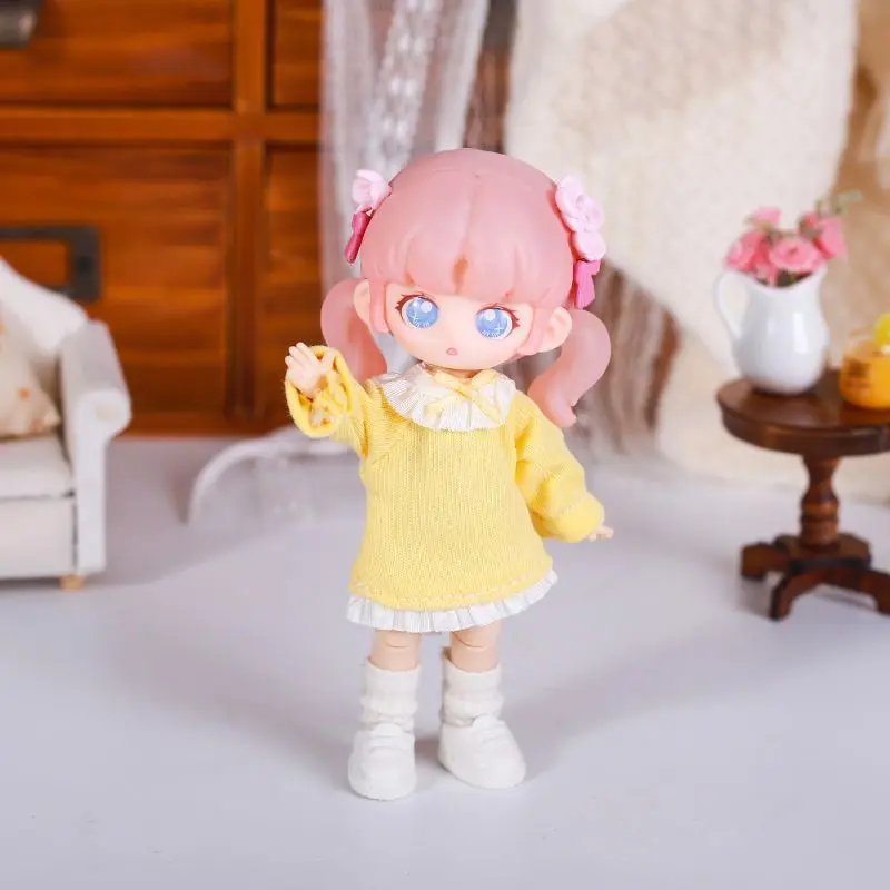 For Obitsu 11 Doll Cute Pajamas Dress For OB11 1/12 Gsc Molly YMY Asi 2.0 Body9 Doll Cloth NAGI Doll Outfit Clothes