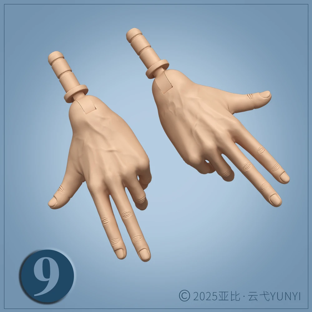MENGF Male Doll Hands 9 Gestures Parts 1/6 Doll Accessories DIY Doll Soilders Figure Parts Beige White Superwhite Doll Hands