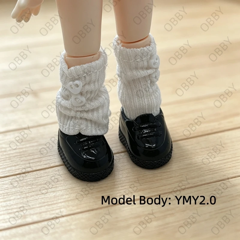 For Obitsu 11 Doll Cute Plastic Black Shoes Socks For YMY2.0 1/12 BJD P11 GSC Doll Dress Up Accessories
