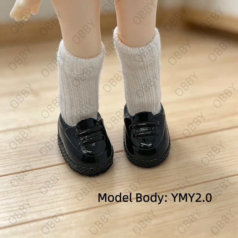 For Obitsu 11 Doll Cute Plastic Black Shoes Socks For YMY2.0 1/12 BJD P11 GSC Doll Dress Up Accessories