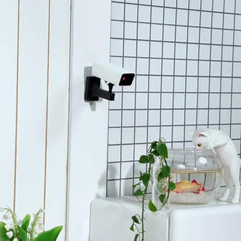 Mini Surveillance Monitor Model 1/2Pcs 1/12 Dollhouse Security Camera Micro Landscape Decor Mini Scene DIY Handmade Accessories