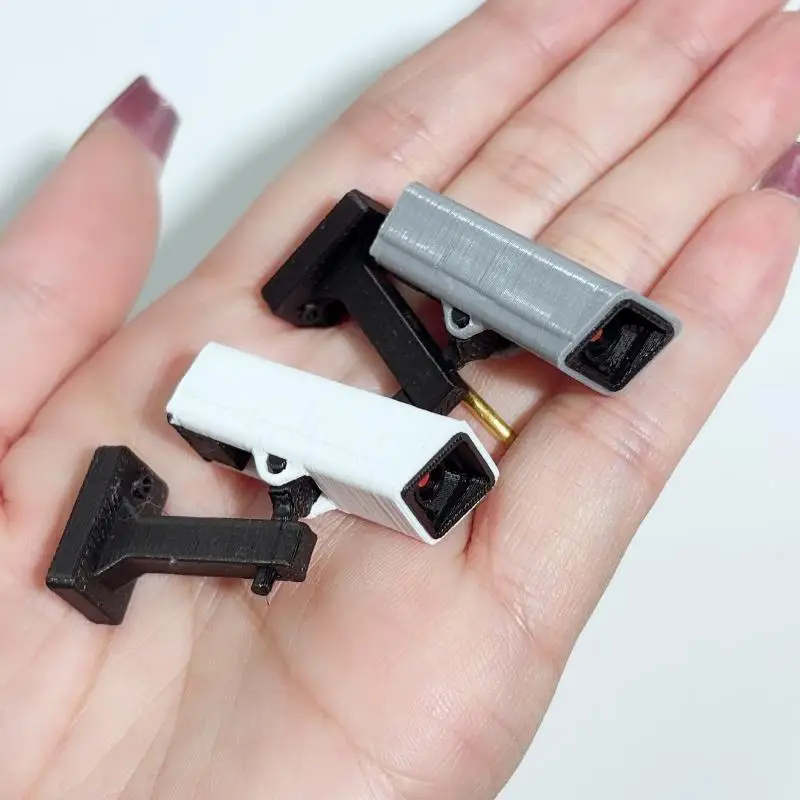 Mini Surveillance Monitor Model 1/2Pcs 1/12 Dollhouse Security Camera Micro Landscape Decor Mini Scene DIY Handmade Accessories
