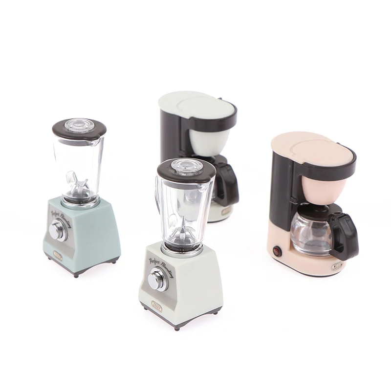 :12 Dollhouse Miniature Juice Machine Cup Set Coffee Machine Mixer Machine Model Kitchen Doll Electrical Appliance Model Toys