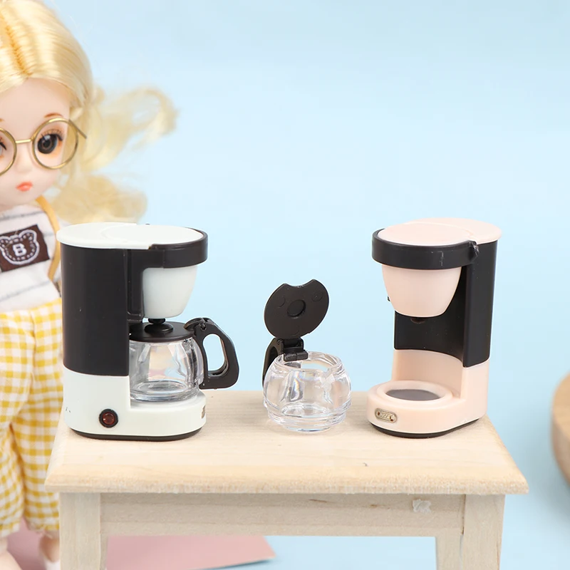 :12 Dollhouse Miniature Juice Machine Cup Set Coffee Machine Mixer Machine Model Kitchen Doll Electrical Appliance Model Toys