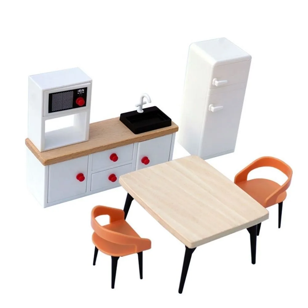 New Mini Refrigerators Cabinets Furniture Multistyles Wood&Plastic Cottage Dollhouse Kitchen Refrigerator Home Simulation Decor
