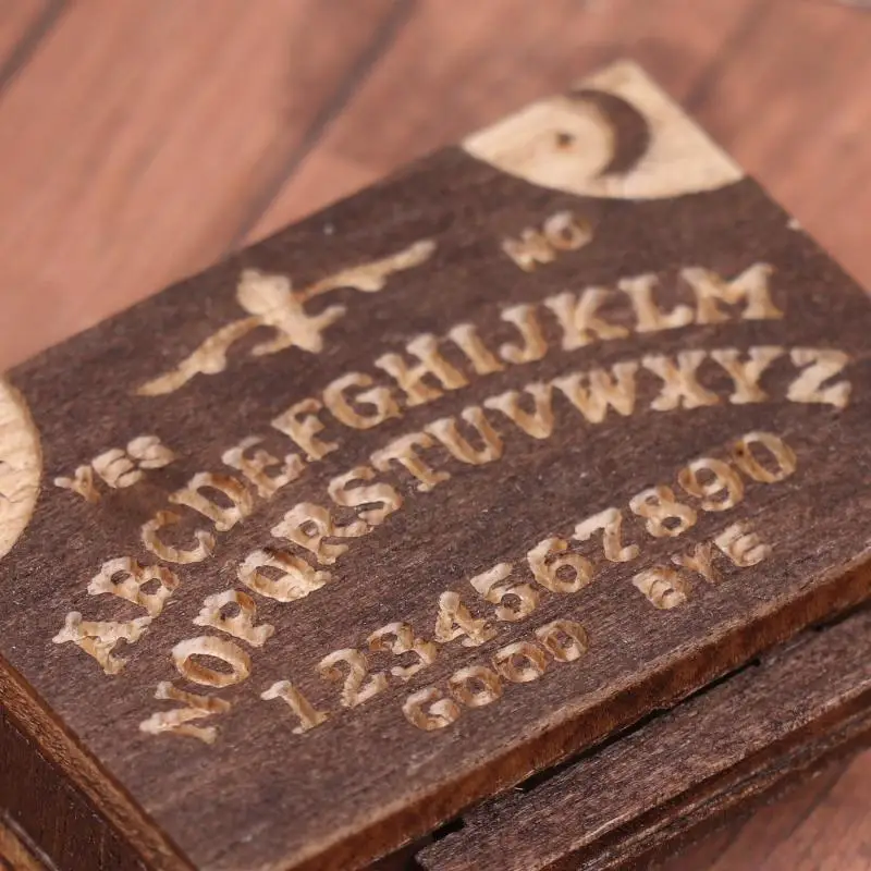 New Sale Dollhouse Miniature Retro Mini Wooden Ouija Board With Drawer Spirit Board Micro Landscape Scene Ornament Desktop Decor